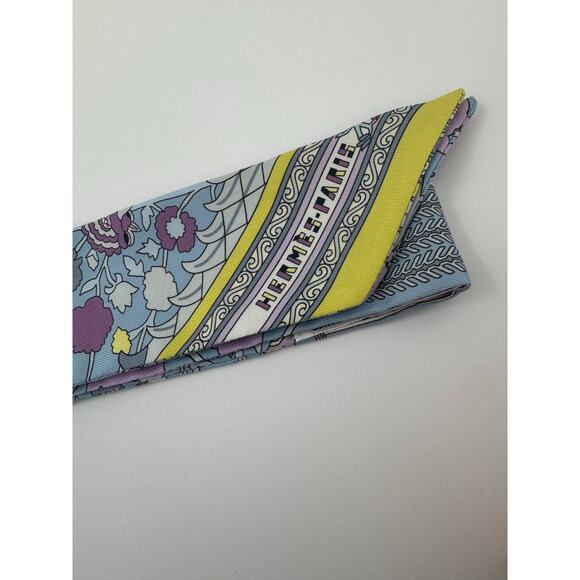Hermès “Cavaliers du Caucase” Silk Twilly – Blue & Pink - Picture 1 of 2